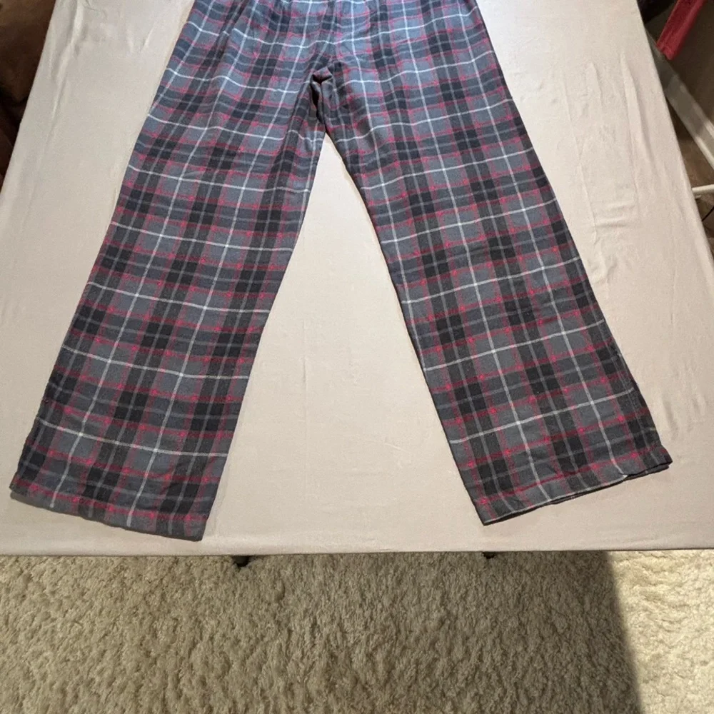 Ohio State Buckeyes Pajama Pants Mens Large Red Grey Plaid Varsity Sleepwear OSU